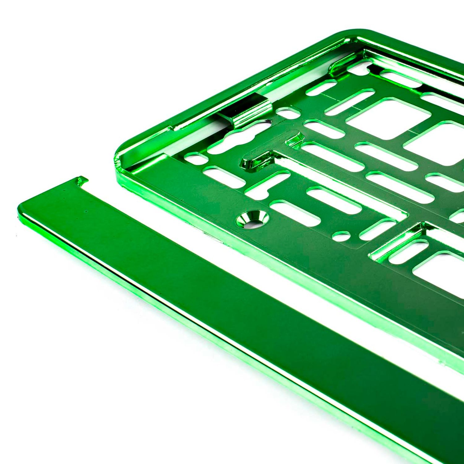 Suport numar inmatriculare din plastic, calitate Premium, culoare VERDE fotografia produsului View 4 L