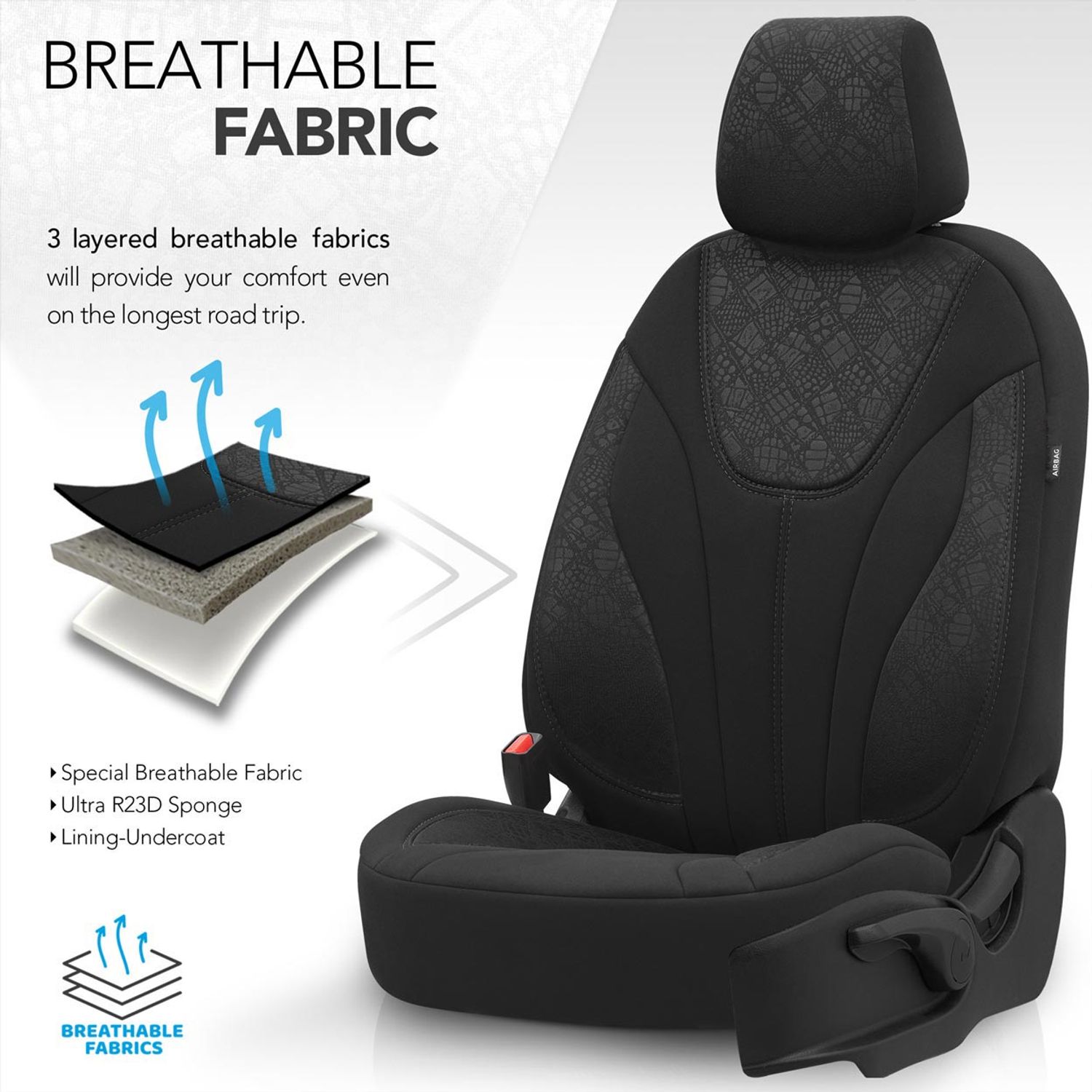 Set huse scaun auto PREMIUM, Universale, fractionate, OTOM RUBY DESIGN 1201 fotografia produsului View 4 L