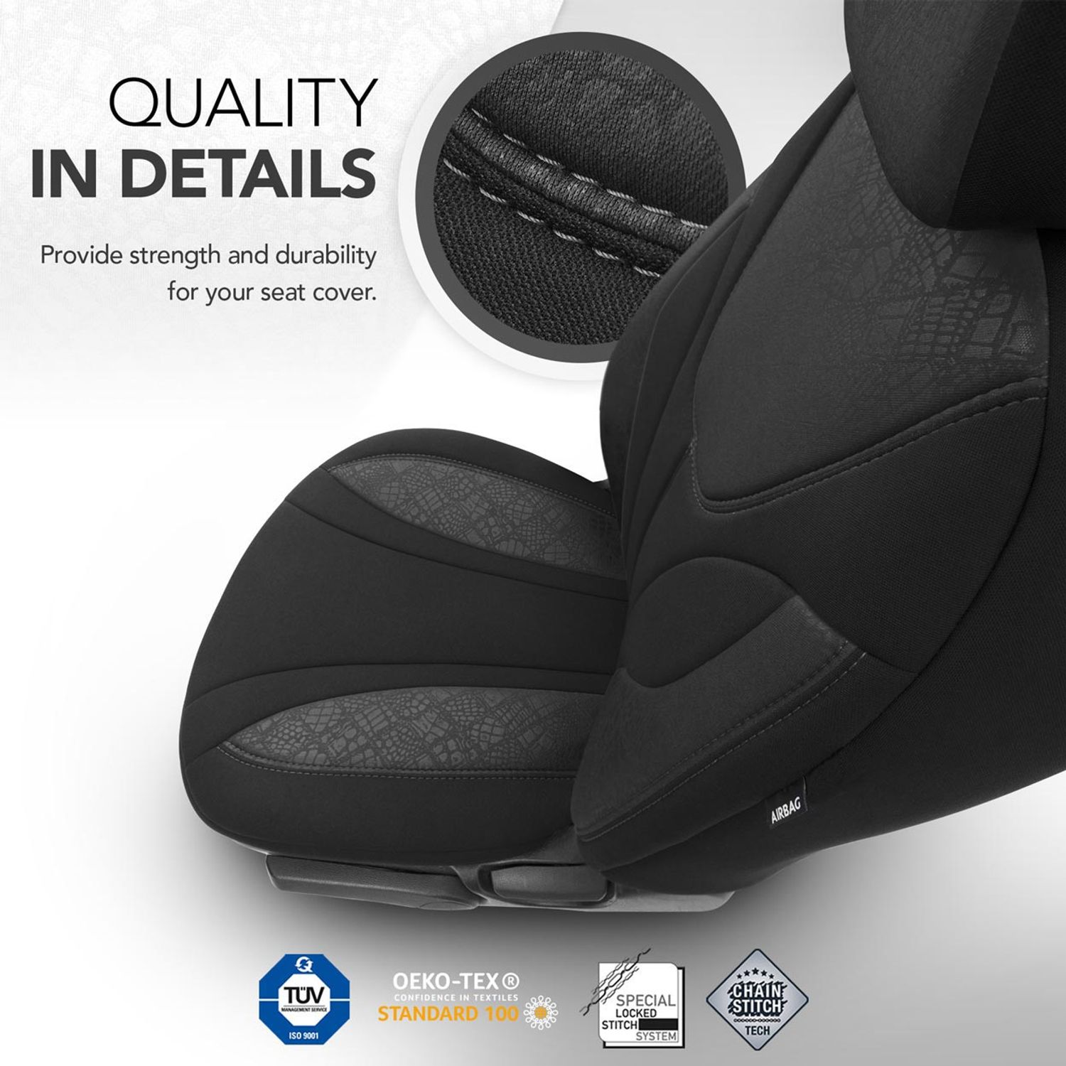 Set huse scaun auto PREMIUM, Universale, fractionate, OTOM RUBY DESIGN 1201 fotografia produsului View 8 L