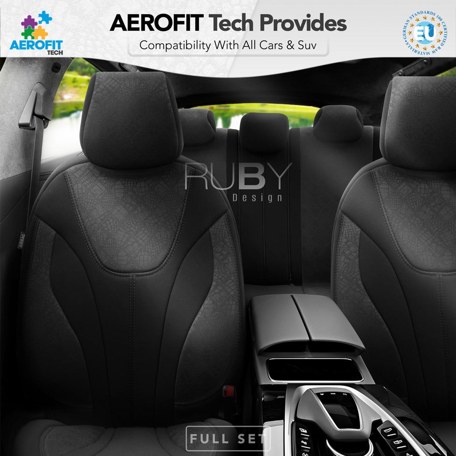 Set huse scaun auto PREMIUM, Universale, fractionate, OTOM RUBY DESIGN 1201 fotografia produsului View 12 L