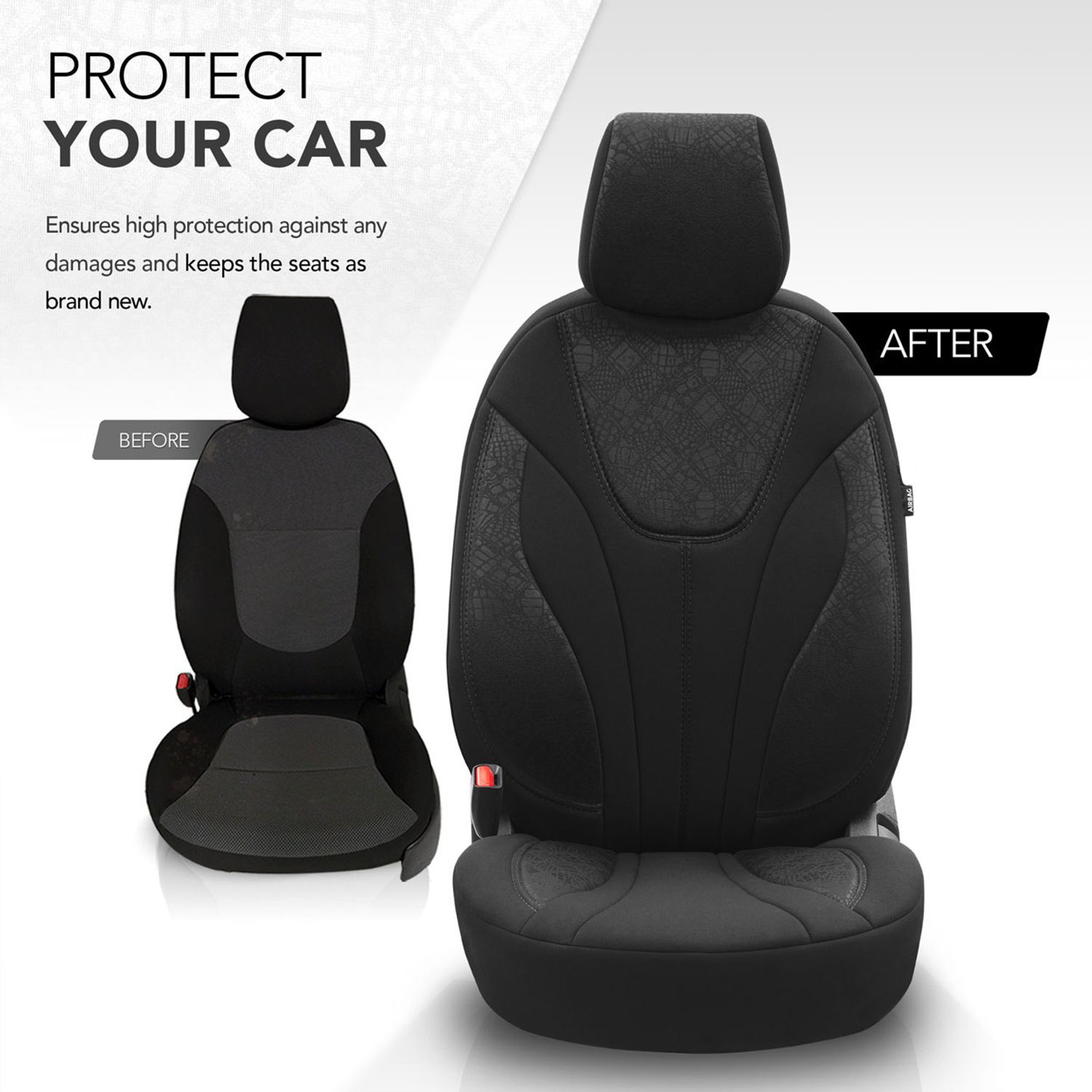Set huse scaun auto PREMIUM, Universale, fractionate, OTOM RUBY DESIGN 1201 fotografia produsului View 7 L