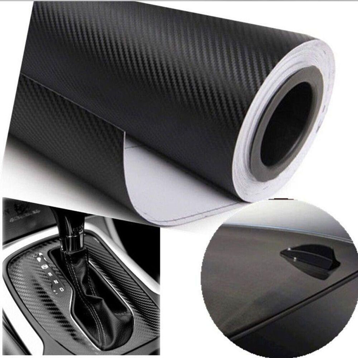 Folie colantare auto Carbon 3D Negru, 3,0m x 1,52m fotografia produsului View 2 L