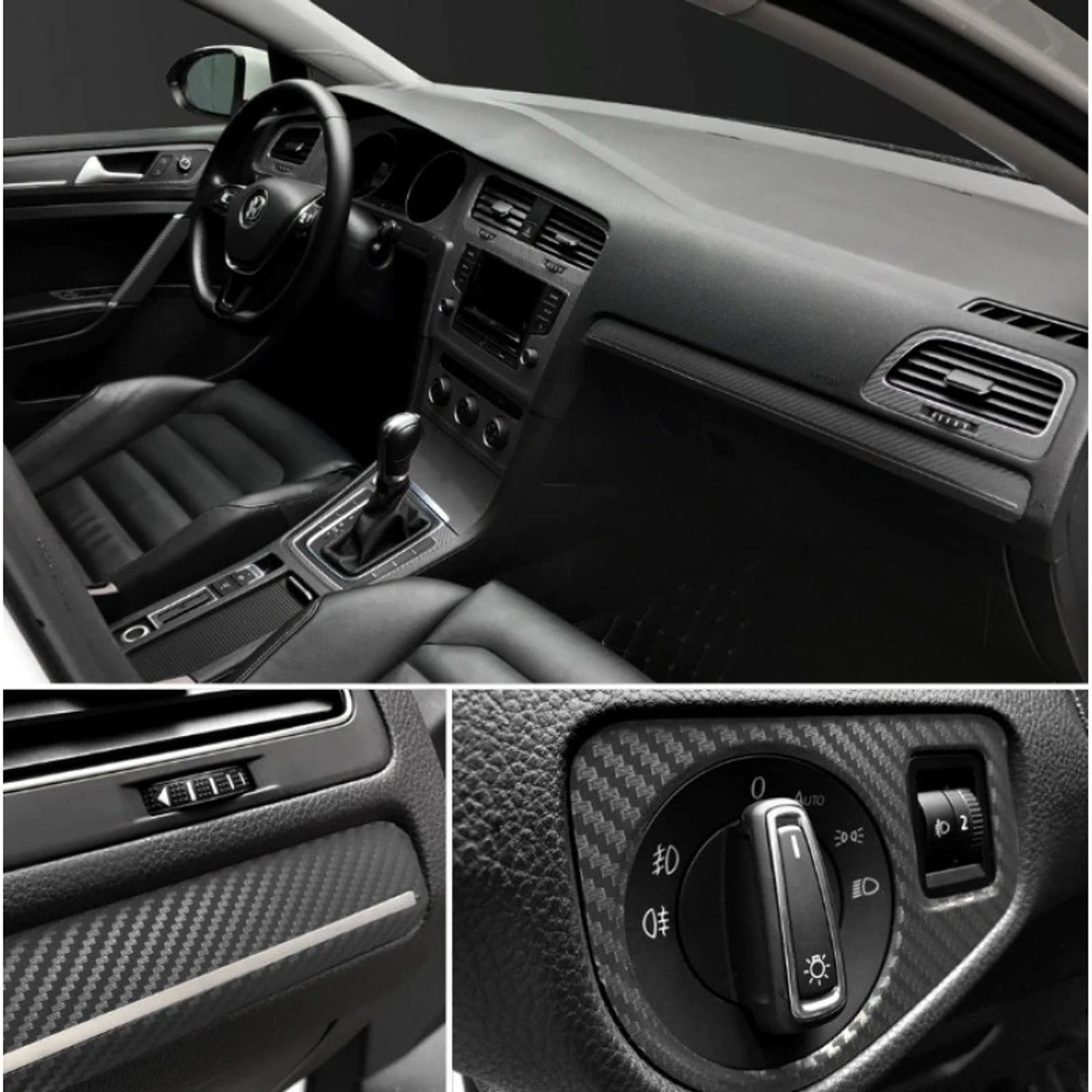 Folie colantare auto Carbon 3D Negru, 3,0m x 1,52m fotografia produsului View 5 L