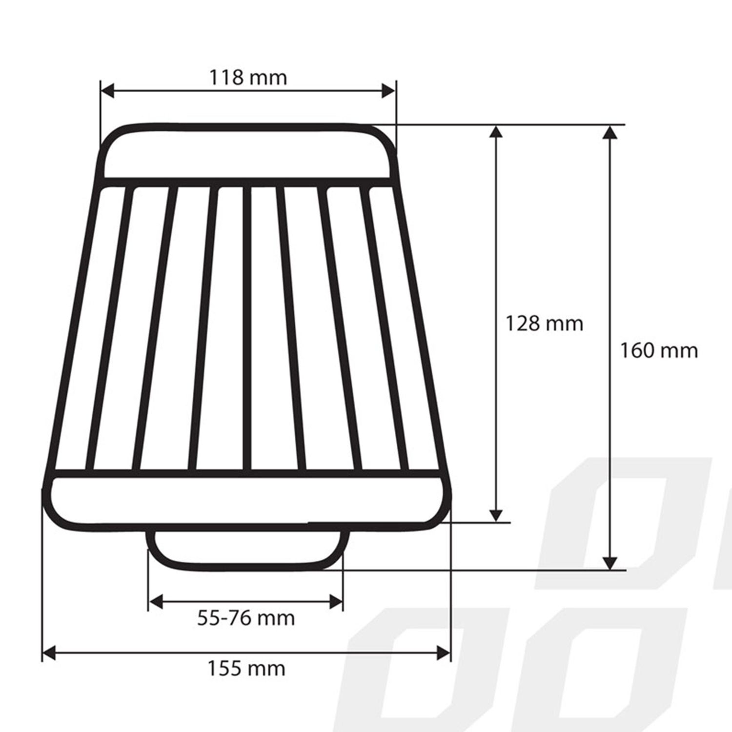 Filtru de aer conic negru cu 3 adaptoare fotografia produsului View 4 L