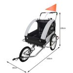 Carucior 3 in 1, pentru bicicleta, tip remorca, cu LED, 90x150x108 cm, Malatec fotografia produsului View 10 S