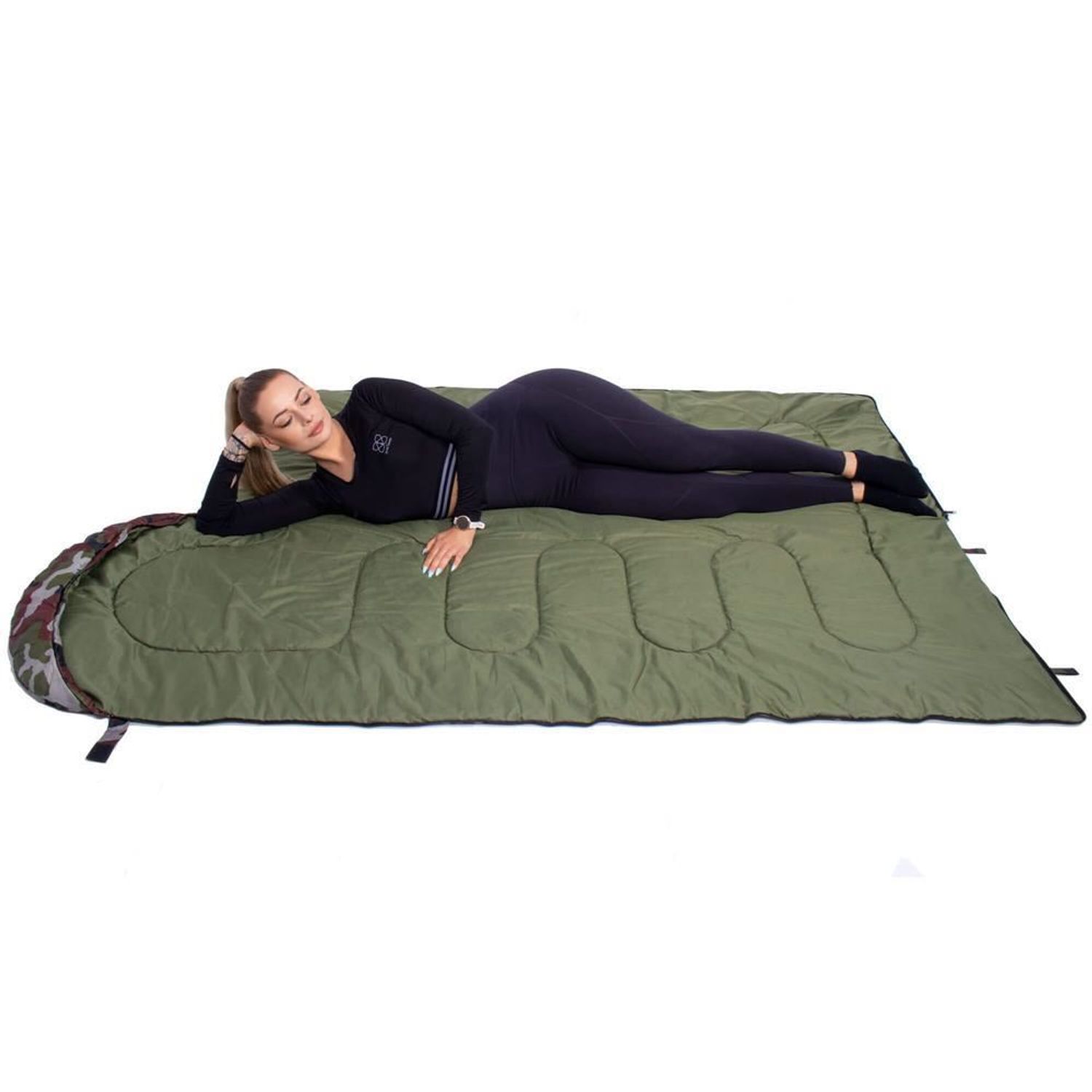 Sac de dormit, turistic, 2 in 1, camuflaj, 210x73 cm, Springos fotografia produsului View 11 L