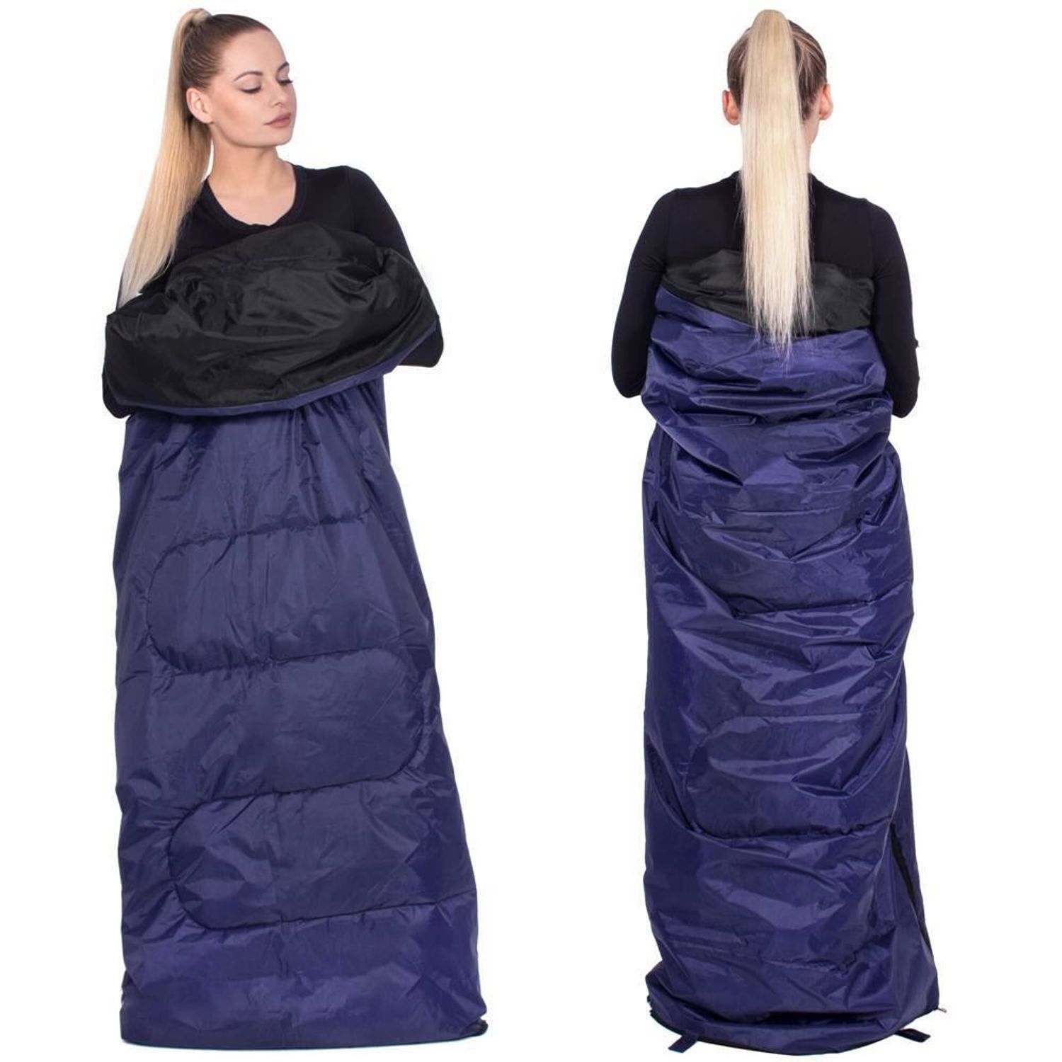 Sac de dormit, turistic, 2 in 1, albastru, 190x73 cm, Springos fotografia produsului View 6 L