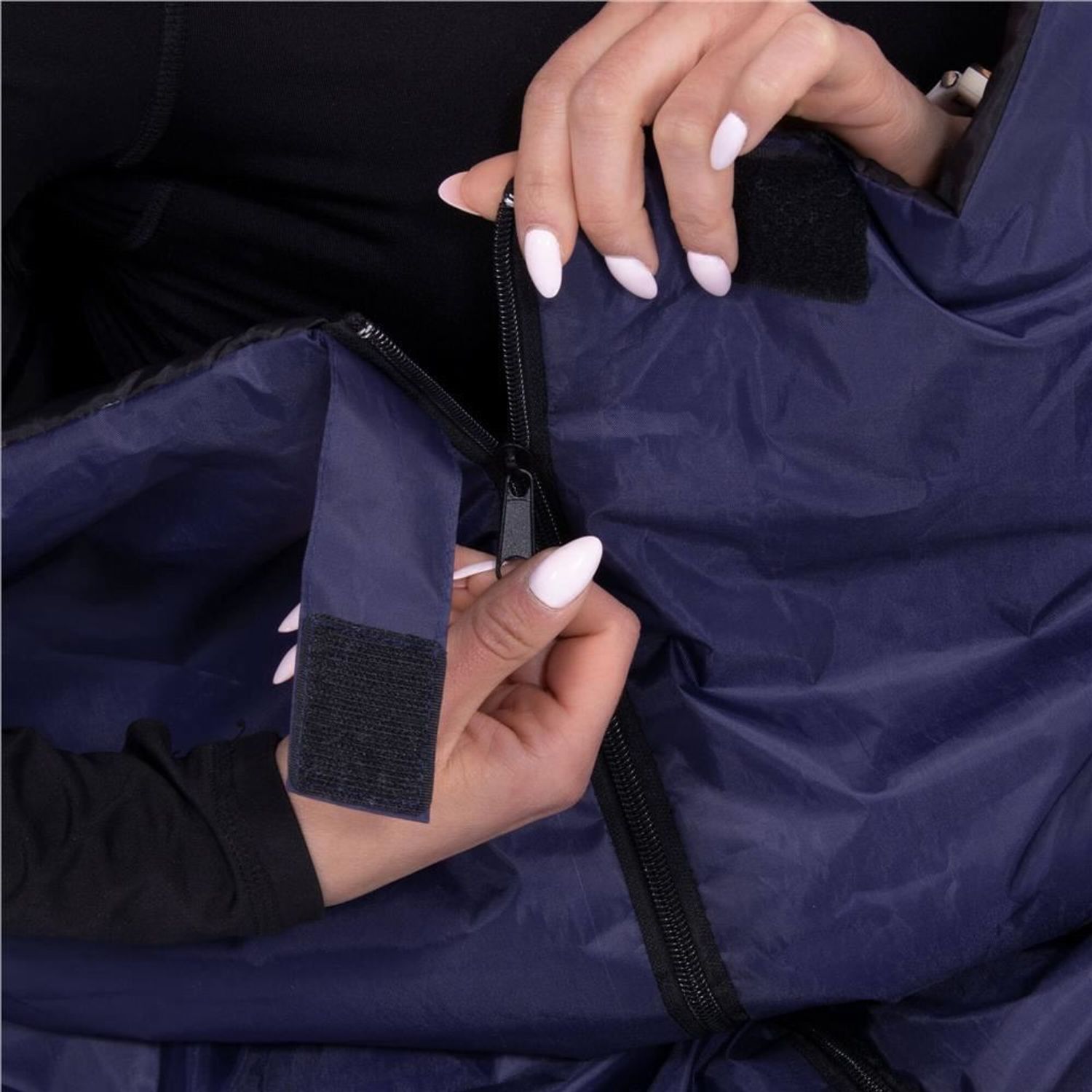 Sac de dormit, turistic, 2 in 1, albastru, 190x73 cm, Springos fotografia produsului View 11 L