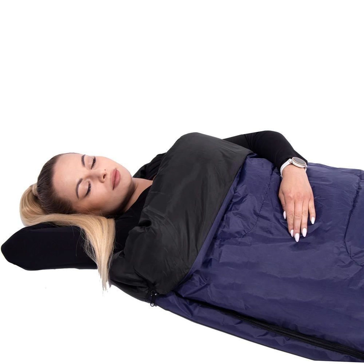 Sac de dormit, turistic, 2 in 1, albastru, 190x73 cm, Springos fotografia produsului View 13 L