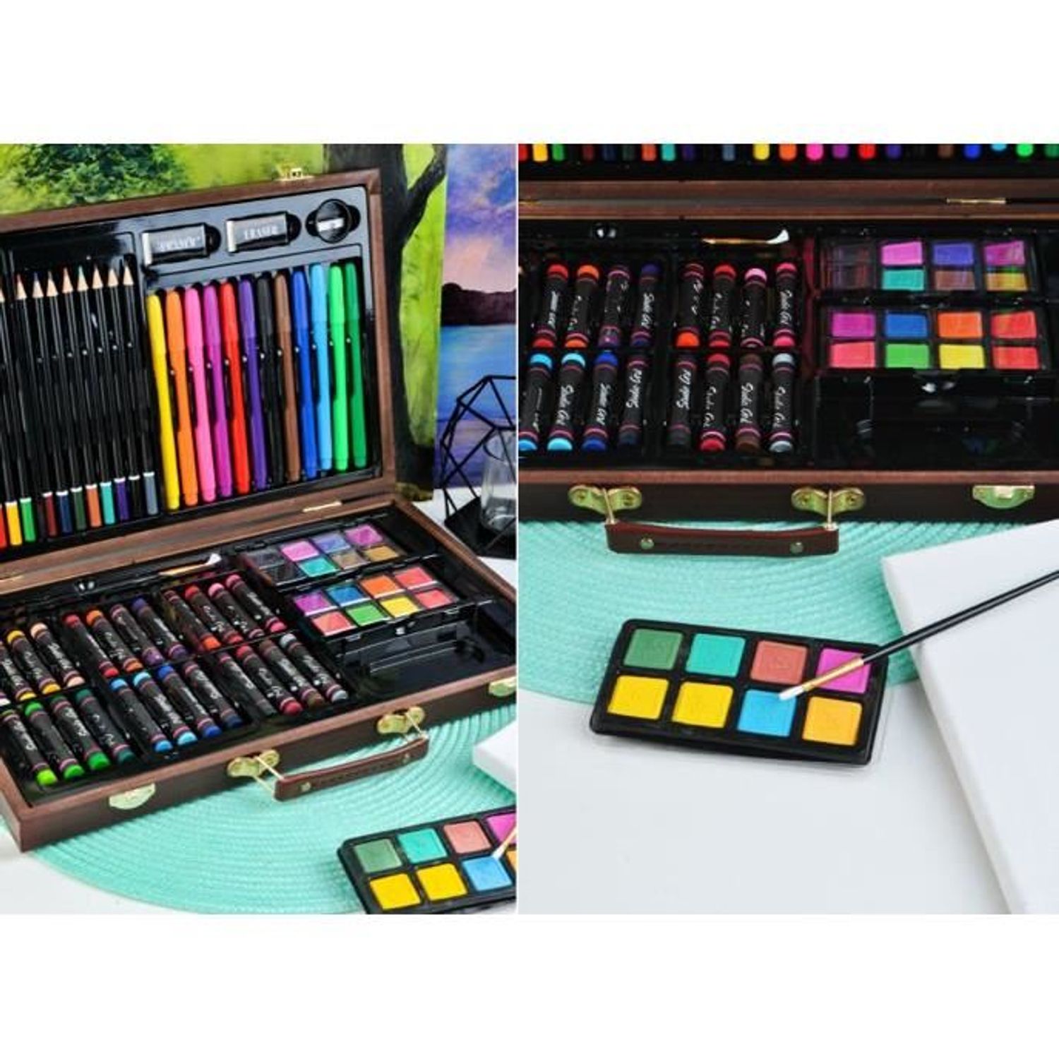 Set pictura si desen, trusa lemn, 81 piese fotografia produsului View 2 L