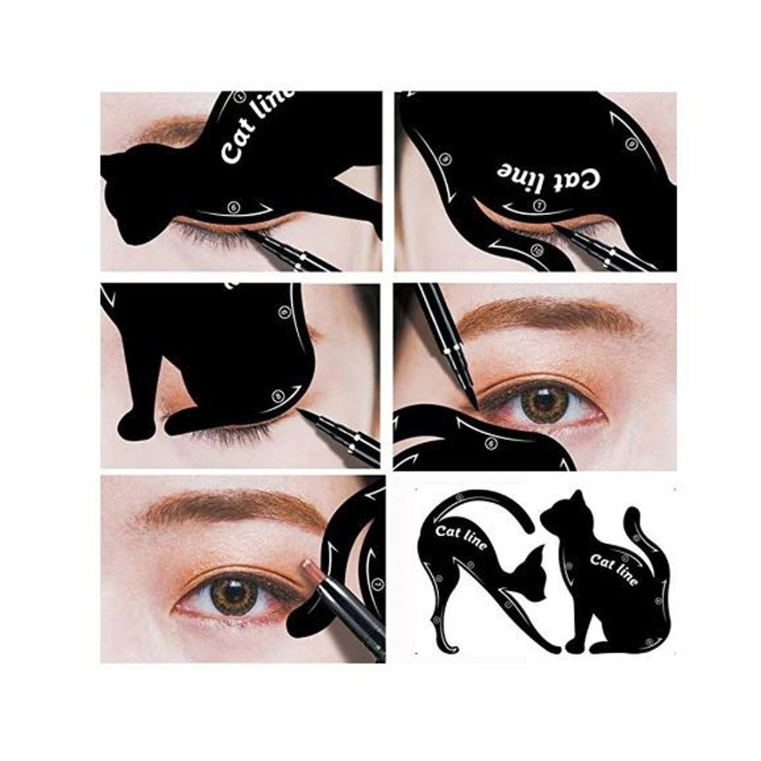 Set 2 sabloane eyeliner , Makeup, Cat Line fotografia produsului View 2 L