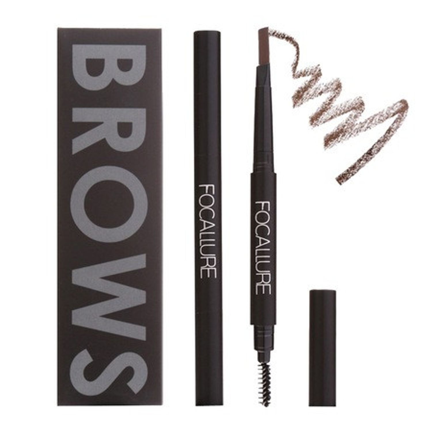 Creion sprancene Focallure Auto Brows Pen, 02 Brown fotografia produsului