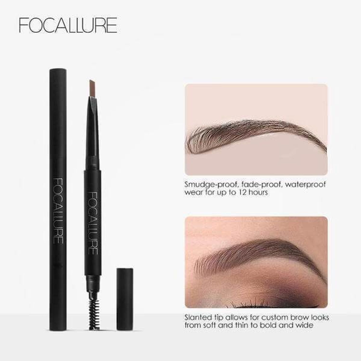 Creion sprancene Focallure Auto Brows Pen, 02 Brown fotografia produsului View 2 L