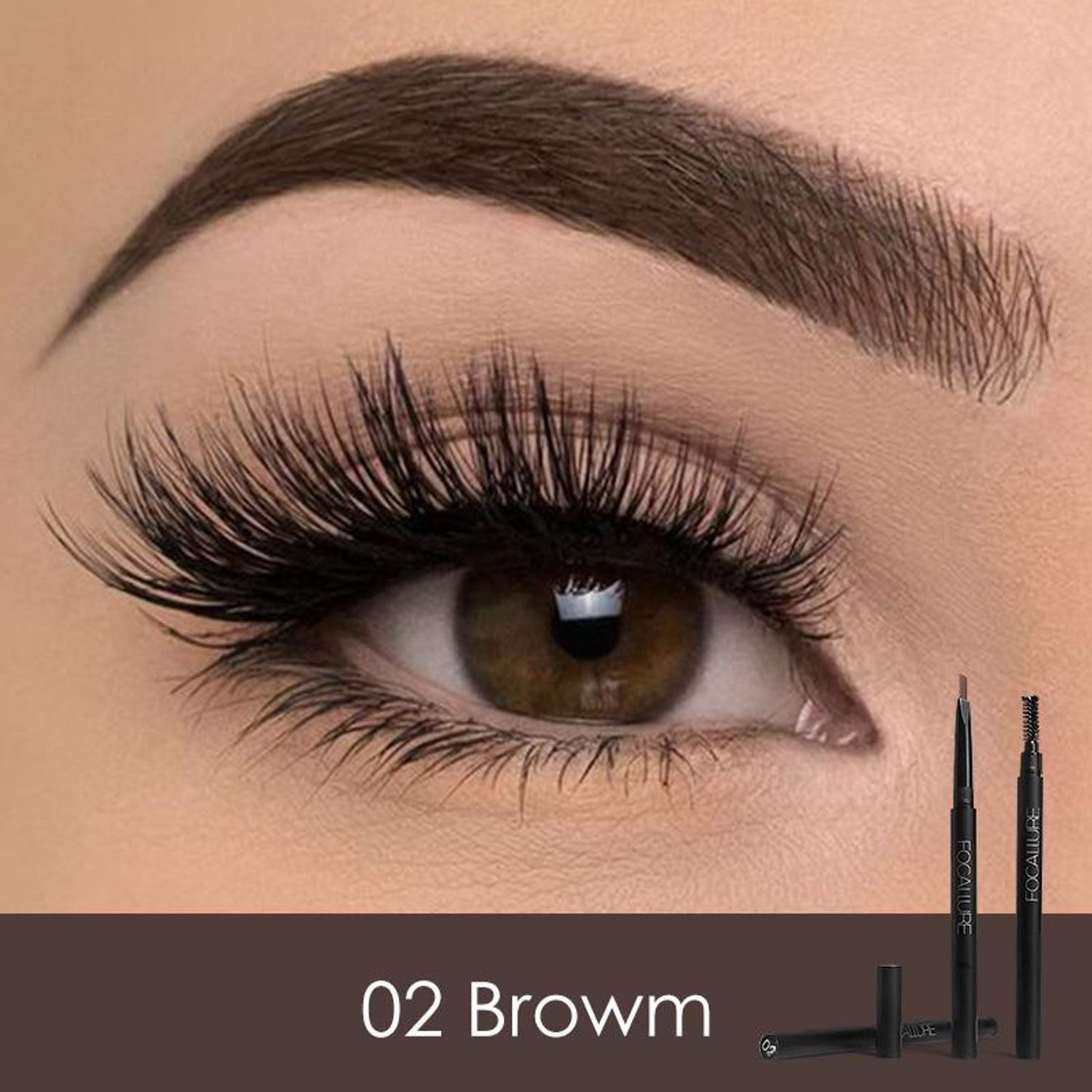 Creion sprancene Focallure Auto Brows Pen, 02 Brown fotografia produsului View 6 L