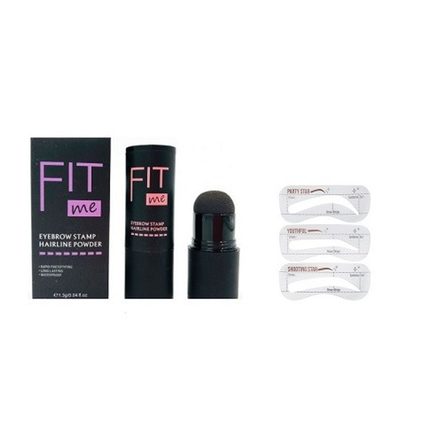 Stampila sprancene, Fit Me, Eyebrow Stamp, 3 Sabloane incluse, Black fotografia produsului