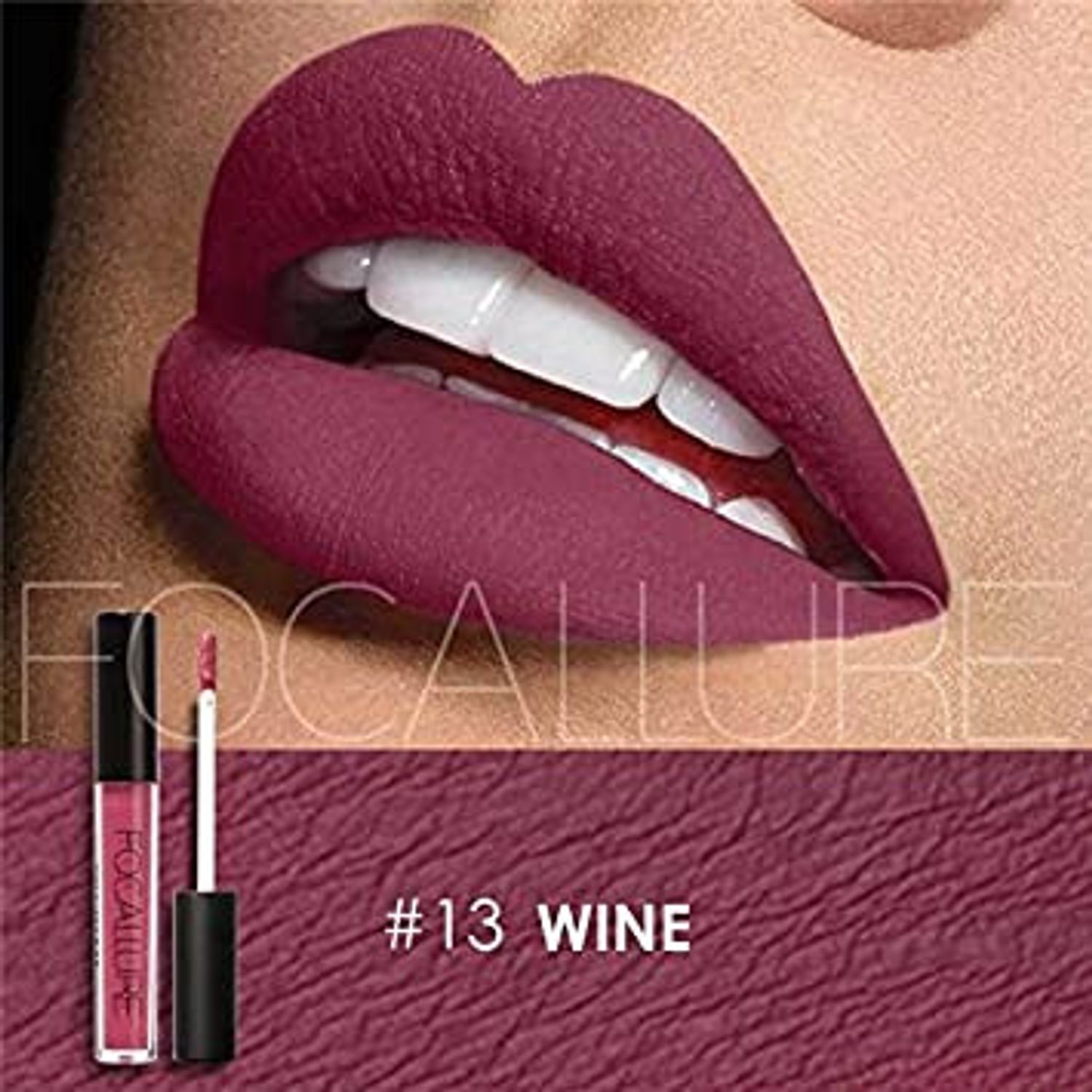 Ruj de buze lichid mat Focallure 13 Wine fotografia produsului View 7 L