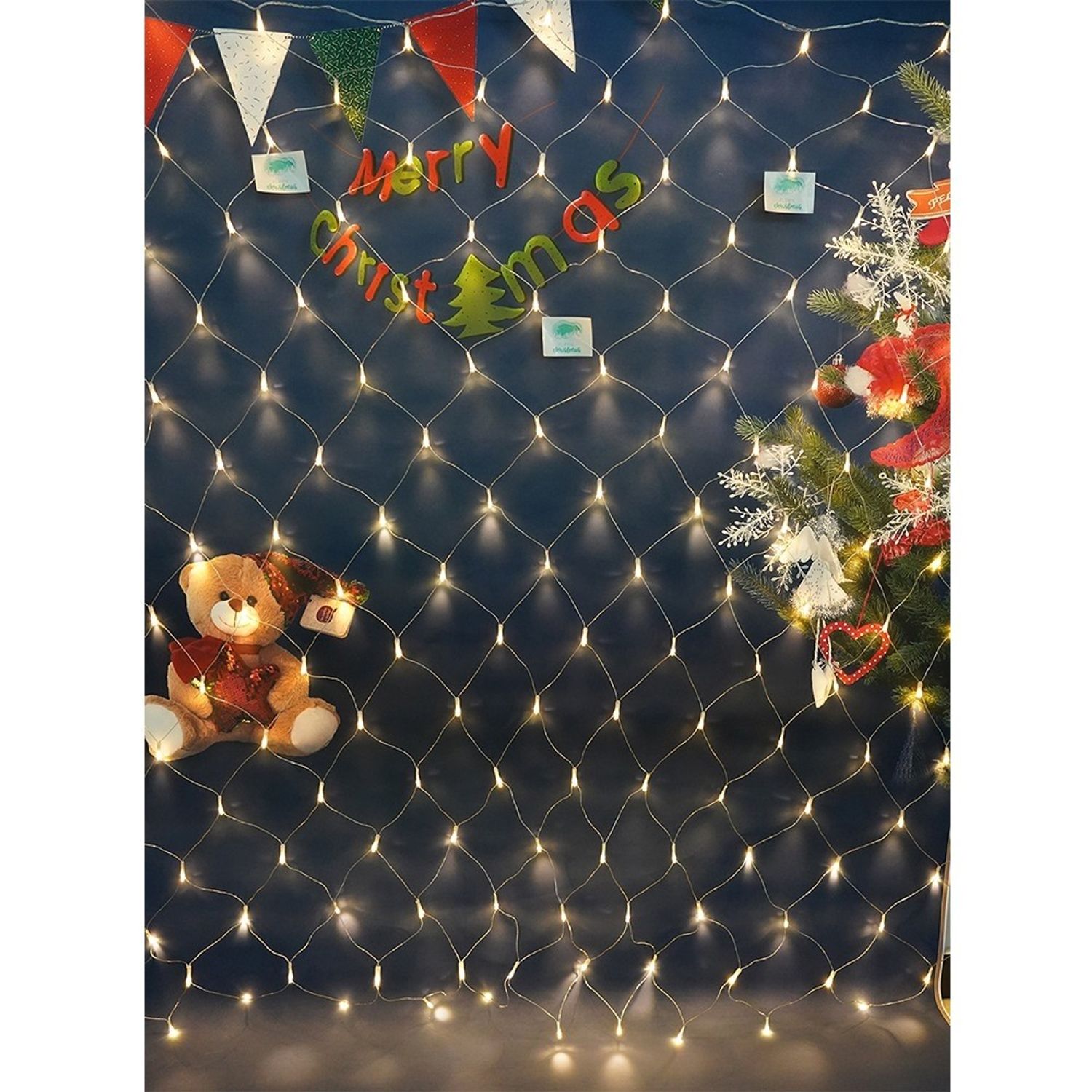 Instalatie Craciun, Tip Plasa, 6 m x 3 m, 640 LED-uri, Alb cald, 8 jocuri de lumini, Transformator, - 6426485182538 fotografia produsului View 5 L