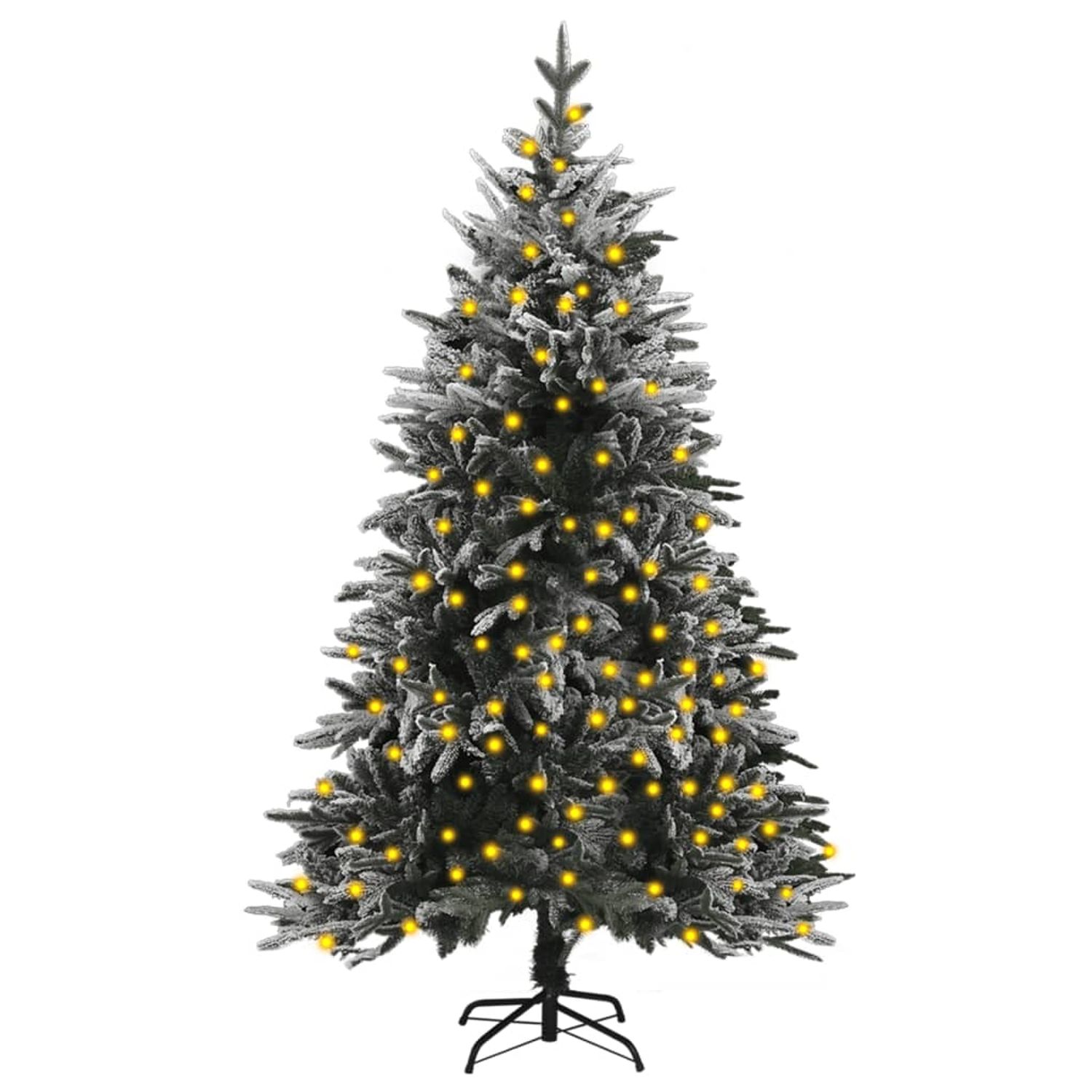 vidaXL Brad de Crăciun artificial cu LED-uri&zăpadă 180 cm PVC&PE fotografia produsului