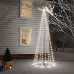 vidaXL Brad de Crăciun conic, 310 LED-uri, alb rece, 100x300 cm fotografia produsului