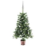 vidaXL Brad de Crăciun artificial LED-uri&globuri, verde, 90 cm fotografia produsului