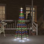 vidaXL Brad de Crăciun pe catarg, 108 LED-uri, multicolor, 180 cm fotografia produsului
