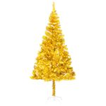 vidaXL Brad de Crăciun artificial cu LED/suport, auriu, 180 cm, PET fotografia produsului