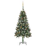 vidaXL Set brad de Crăciun artificial cu LED-uri/globuri 150 cm fotografia produsului