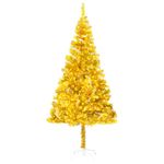 vidaXL Brad de Crăciun artificial cu LED&suport, auriu, 210 cm, PET fotografia produsului