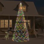 vidaXL Brad de Crăciun pe catarg, 1400 LED-uri, multicolor, 500 cm fotografia produsului