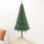 vidaXL Brad de Crăciun artificial de colț, verde, 210 cm, PVC fotografia produsului