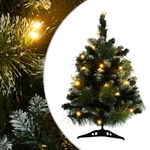 vidaXL Brad de Crăciun artificial cu suport & LED-uri verde 60 cm PVC,332850 fotografia produsului