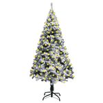vidaXL Brad de Crăciun artificial cu LED-uri&zăpadă, verde, 210 cm fotografia produsului