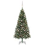 vidaXL Set brad de Crăciun artificial cu LED-uri/globuri/conuri 180 cm,3077845 fotografia produsului
