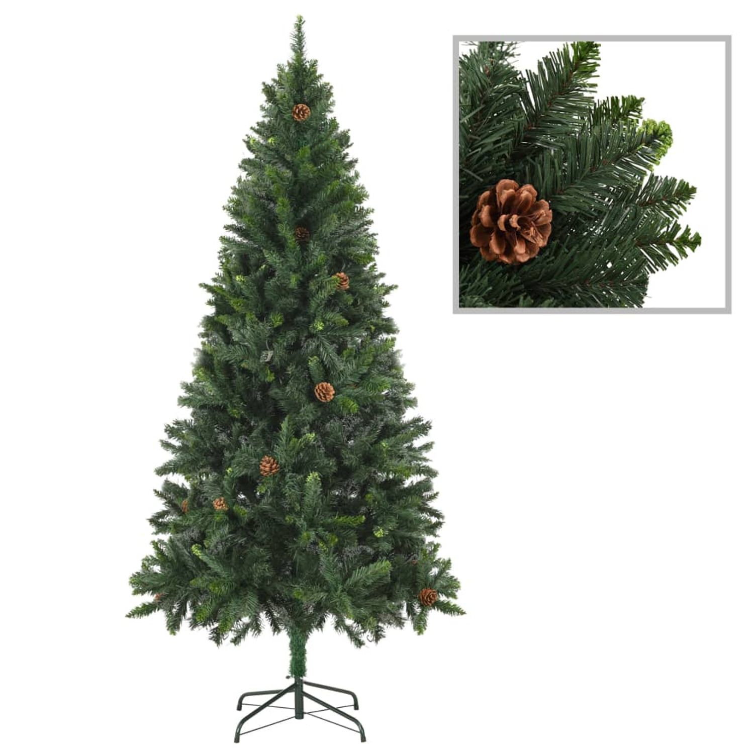 vidaXL Brad de Crăciun artificial cu conuri de pin, verde, 180 cm fotografia produsului