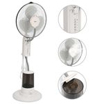 vidaXL Ventilator cu pulverizare ceață și piedestal, 3 viteze, alb fotografia produsului