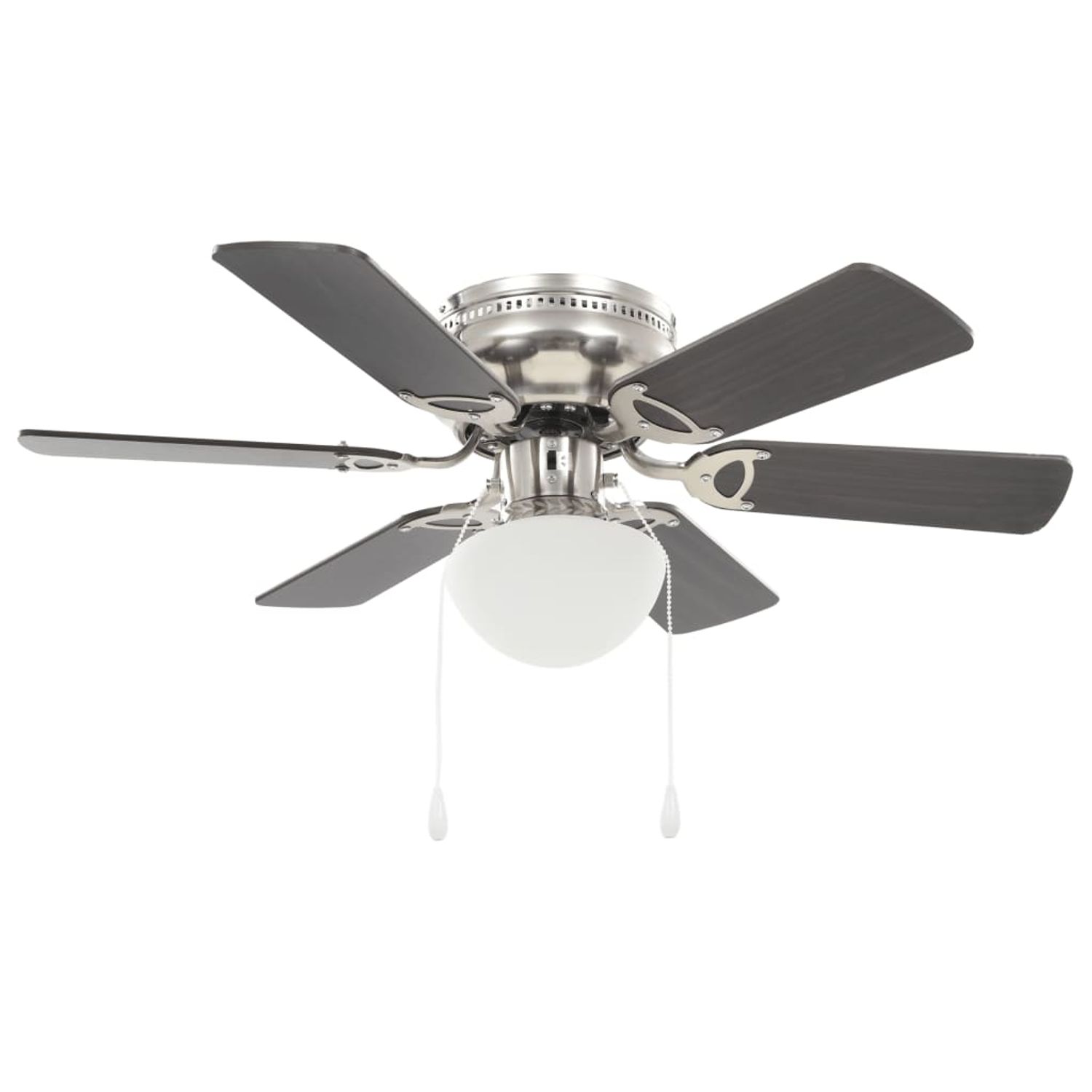vidaXL Ventilator tavan decorativ cu iluminare, 82 cm, maro &icirc;nchis fotografia produsului