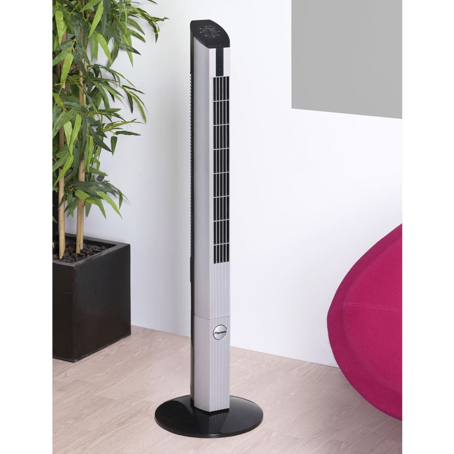 Bestron Ventilator turn cu timer DFT430, 50 W Negru / Argintiu fotografia produsului
