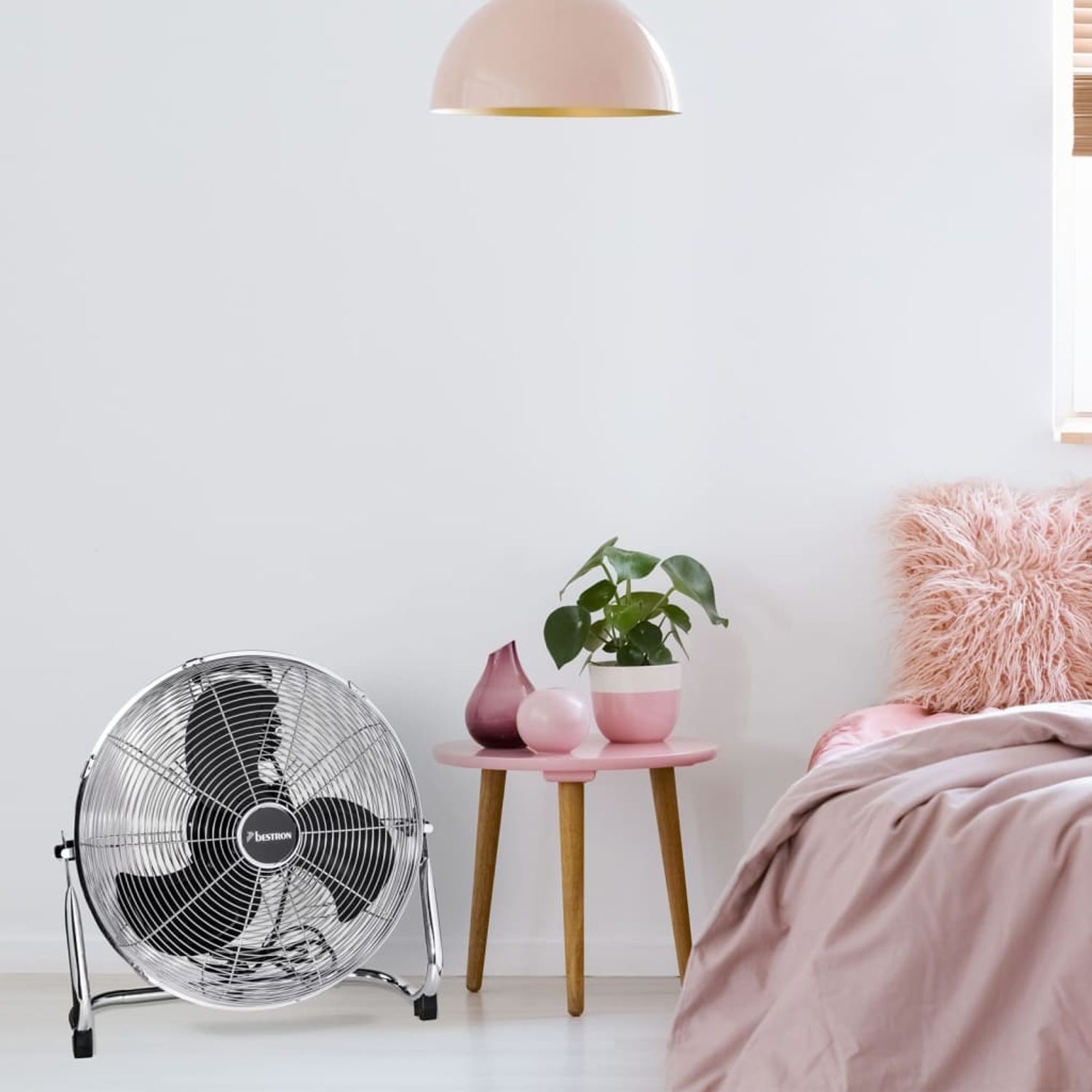 Bestron Ventilator de podea, 45 cm, 100 W DFA40, Crom fotografia produsului