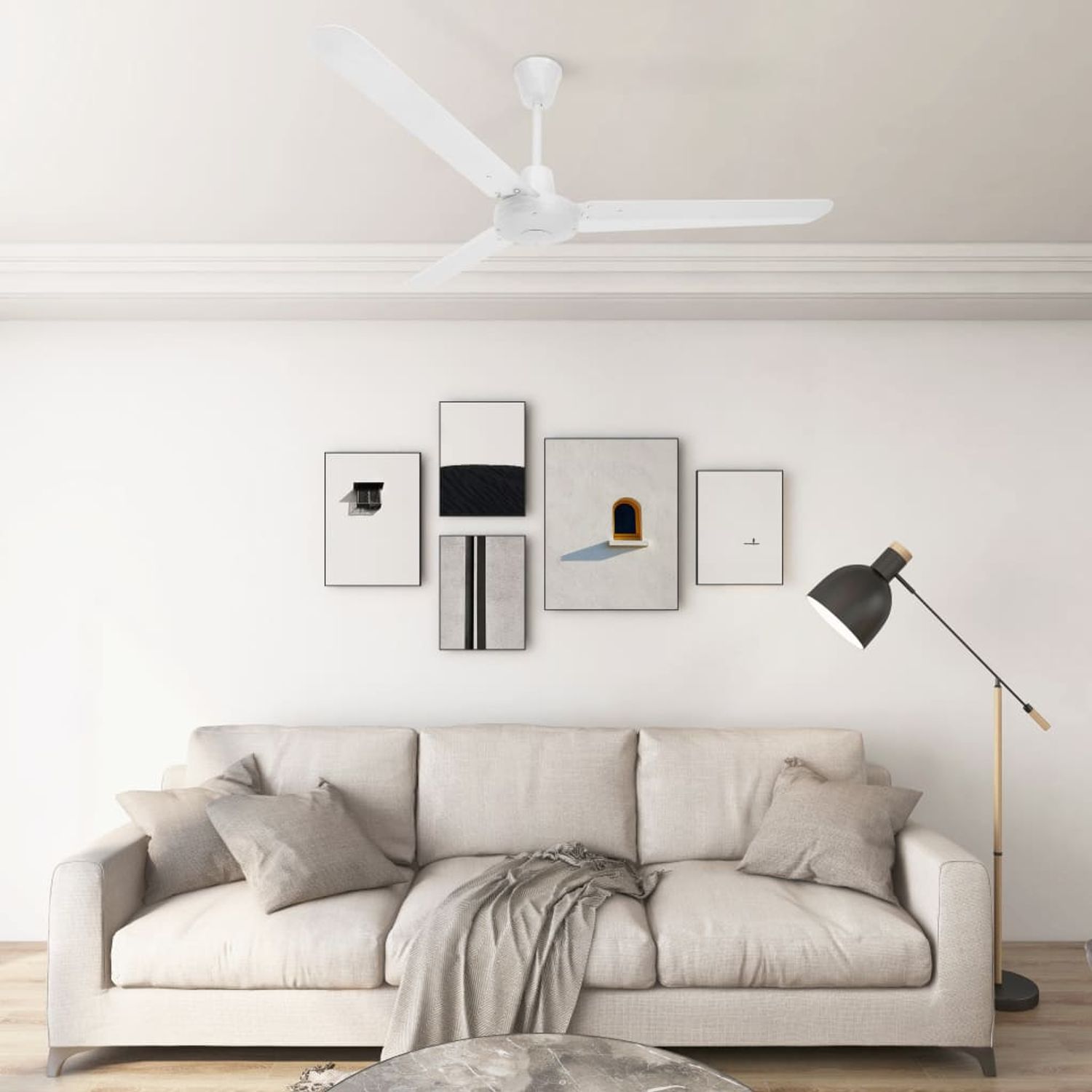 vidaXL Ventilator de tavan, alb, 142 cm fotografia produsului