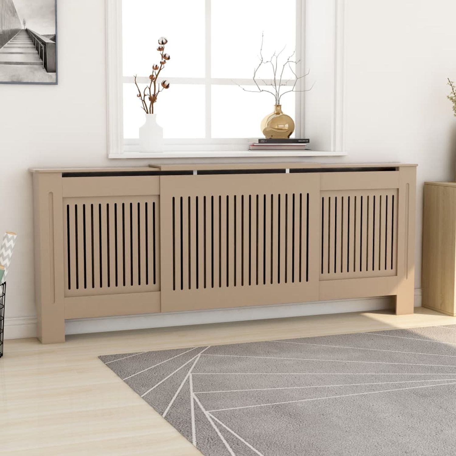 vidaXL Mască pentru calorifer, 205 cm, MDF,325550 fotografia produsului