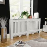 vidaXL Mască pentru calorifer, MDF, 172 cm, alb fotografia produsului