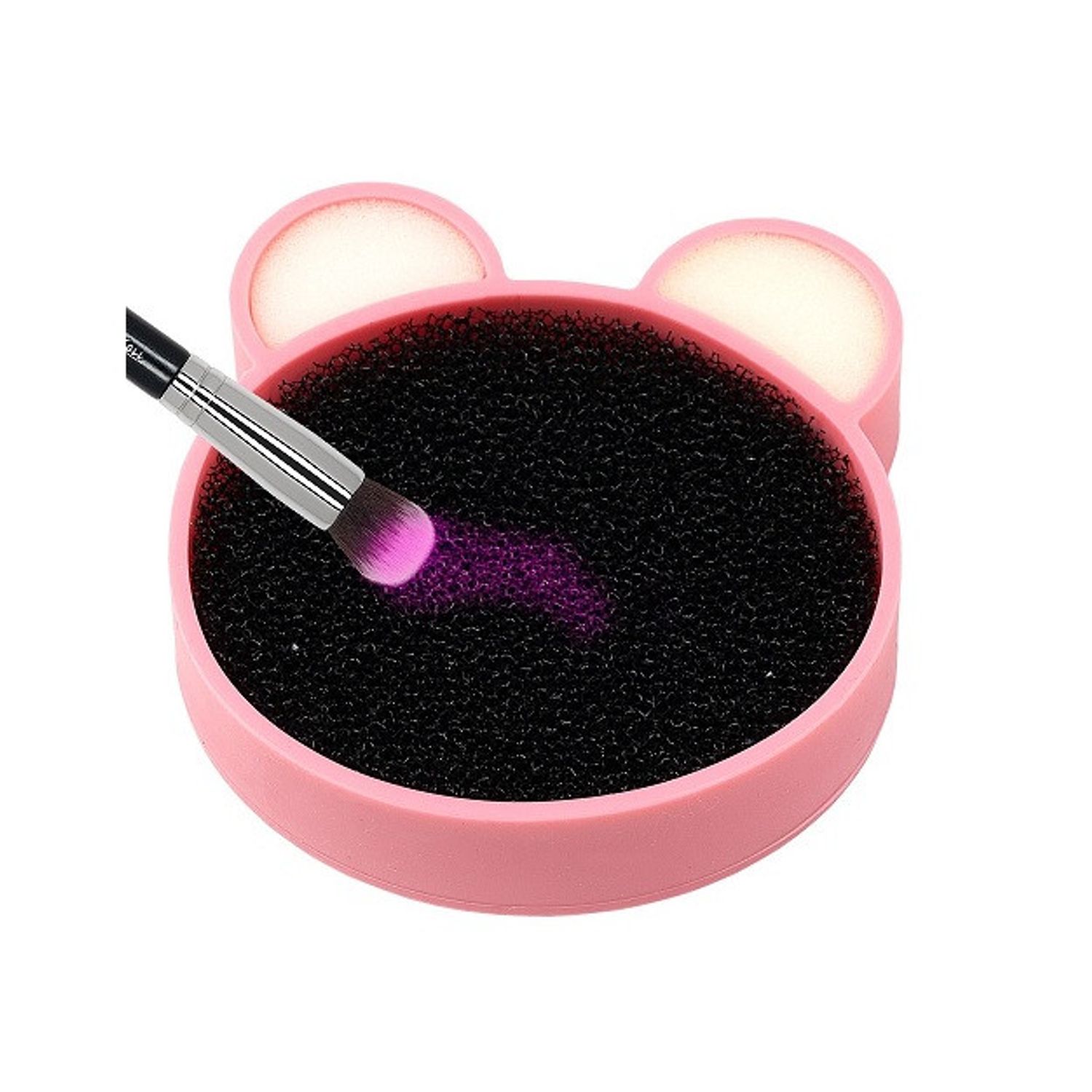 Accesoriu curatare pensule, Makeup, Silicon Teddy Bear, Roz fotografia produsului View 3 L