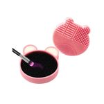 Accesoriu curatare pensule, Makeup, Silicon Teddy Bear, Roz fotografia produsului