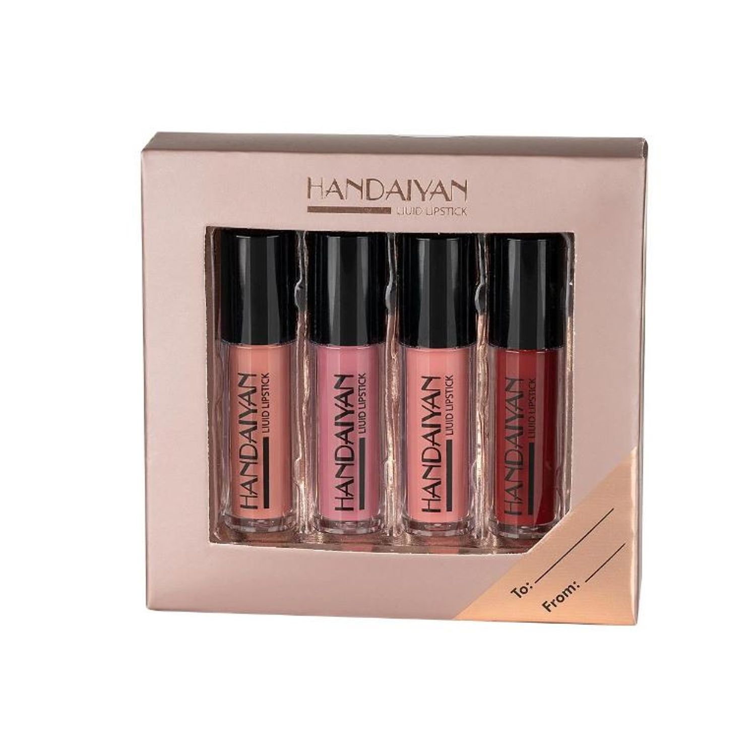 Set 4 rujuri de buze, Handaiyan, Liquid LipGloss, 01 fotografia produsului View 3 L