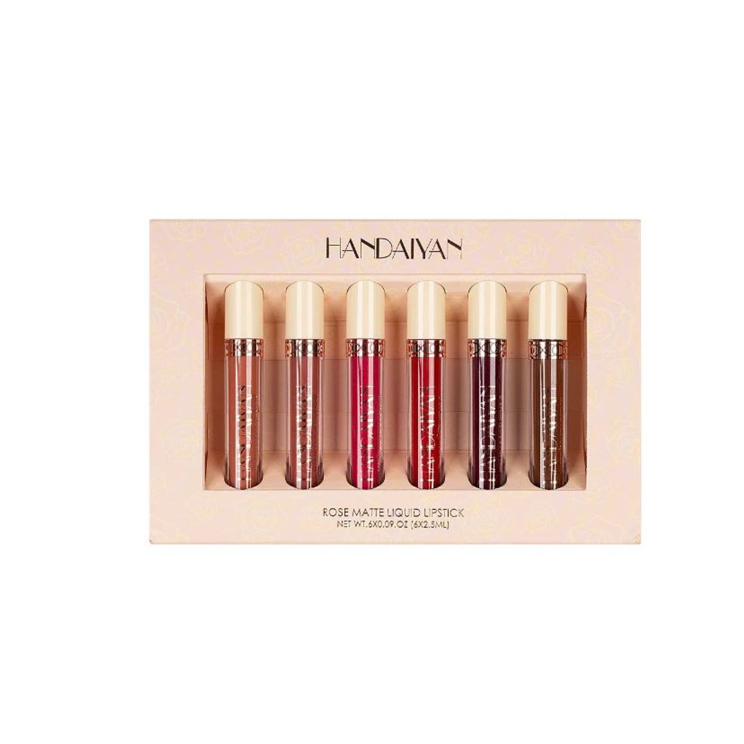 Set rujuri de buze, Handaiyan, Rose Matte Liquid Lipstick, 6 , A fotografia produsului View 2 L