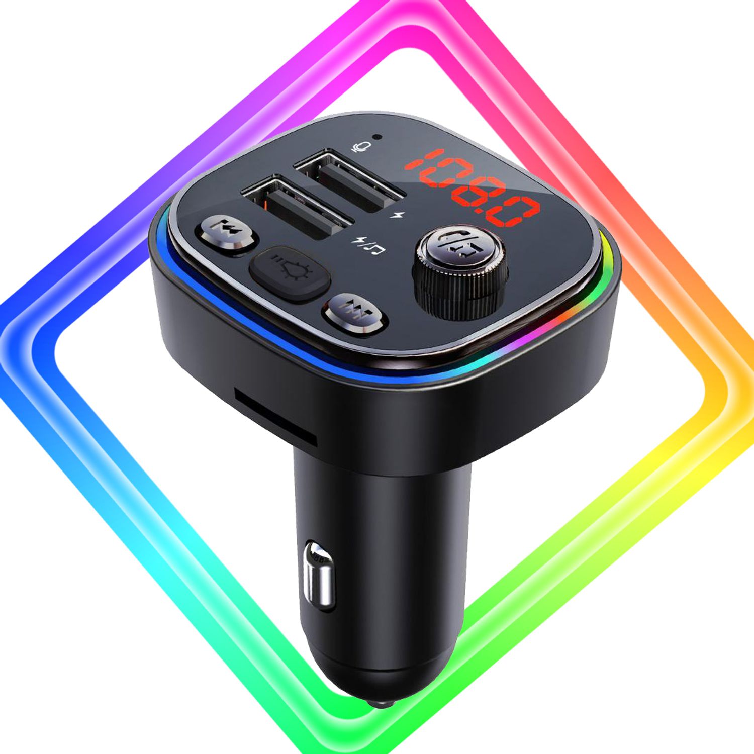 Transmitator FM auto multifunctional  Timeless Tools, modulator FM, cu raza de actiunie 5 m,  USB si bluetooth fotografia produsului View 3 L