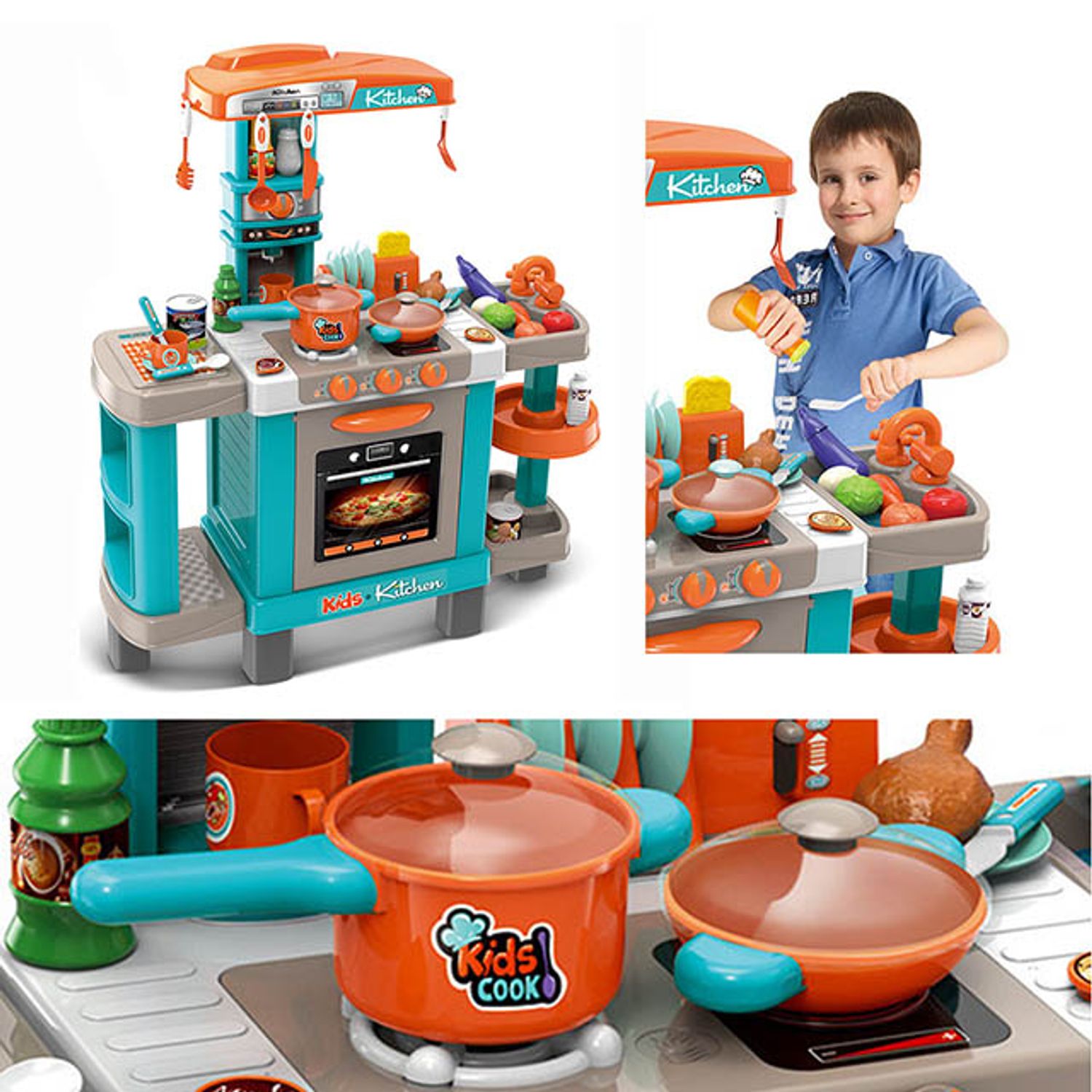 Set bucatarie de jucarie Timeless Tools, 32 piese, Turcoaz fotografia produsului View 5 L