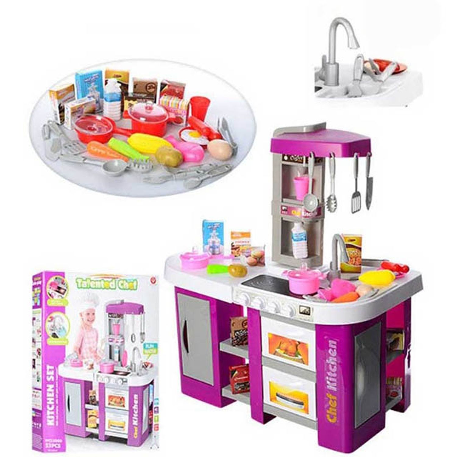 Set bucatarie de jucarie Timeless Tools, 30 piese, Violet fotografia produsului View 5 L