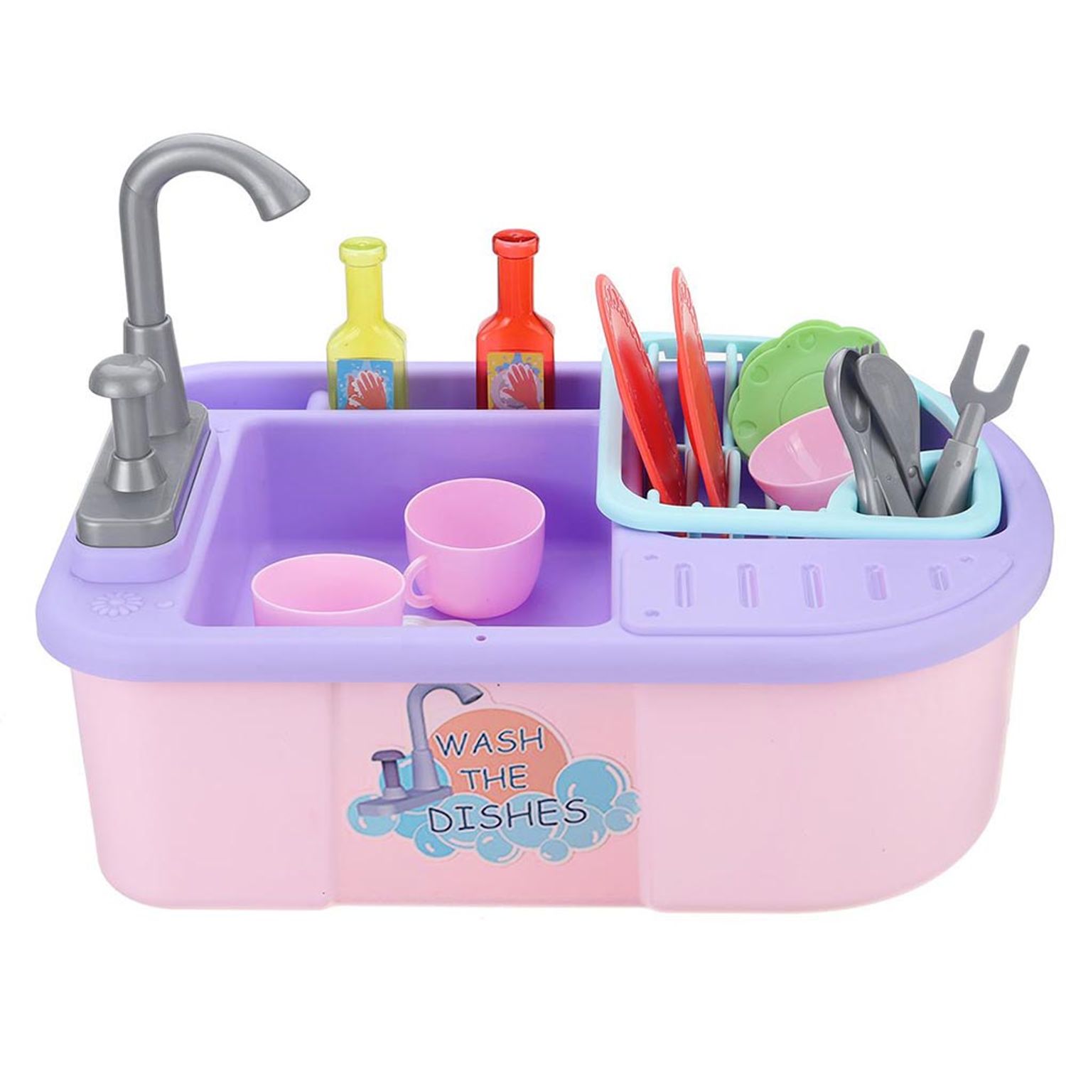 Chiuveta de jucarie Timeless Tools, 11 piese, Roz fotografia produsului View 3 L