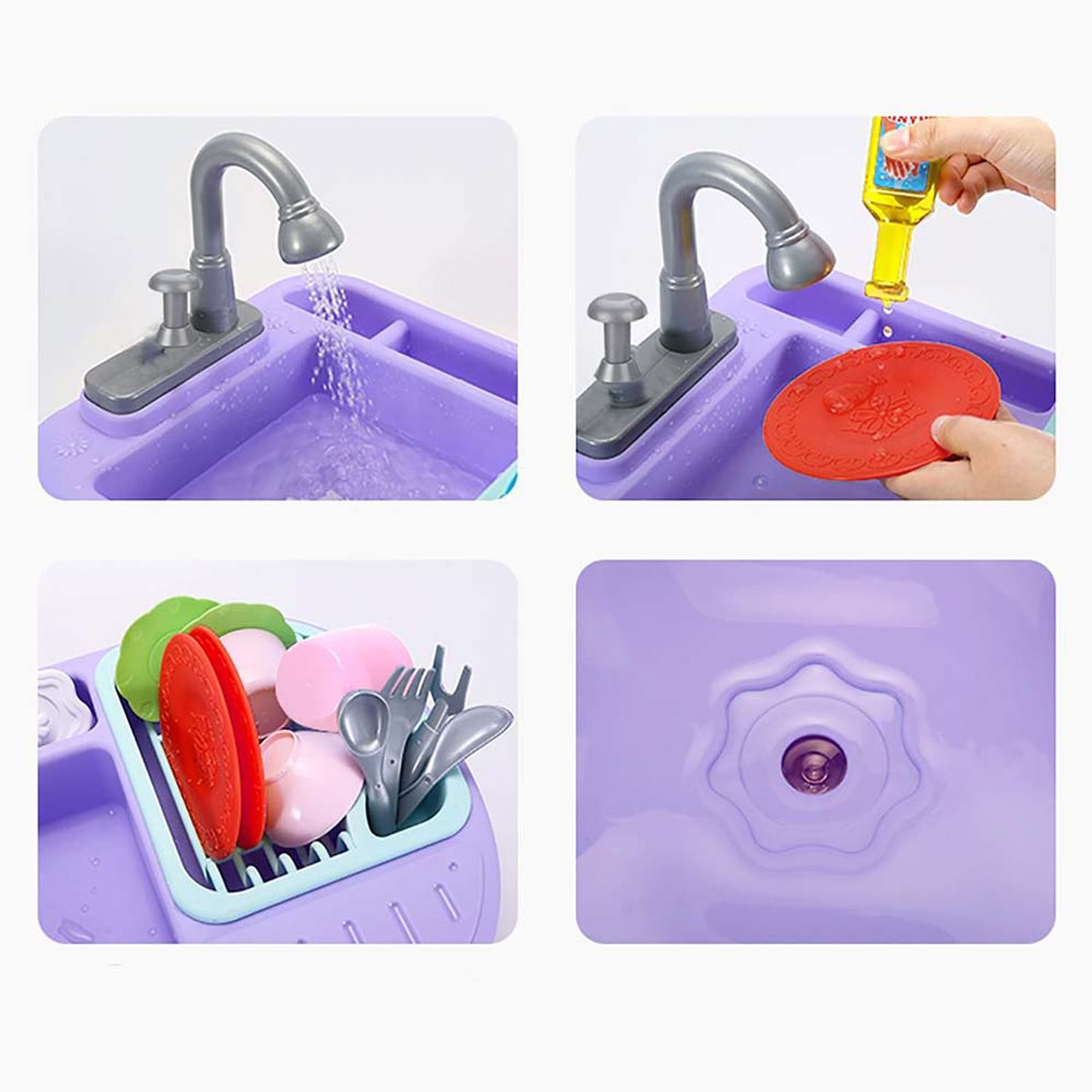 Chiuveta de jucarie Timeless Tools, 11 piese, Roz fotografia produsului View 5 L